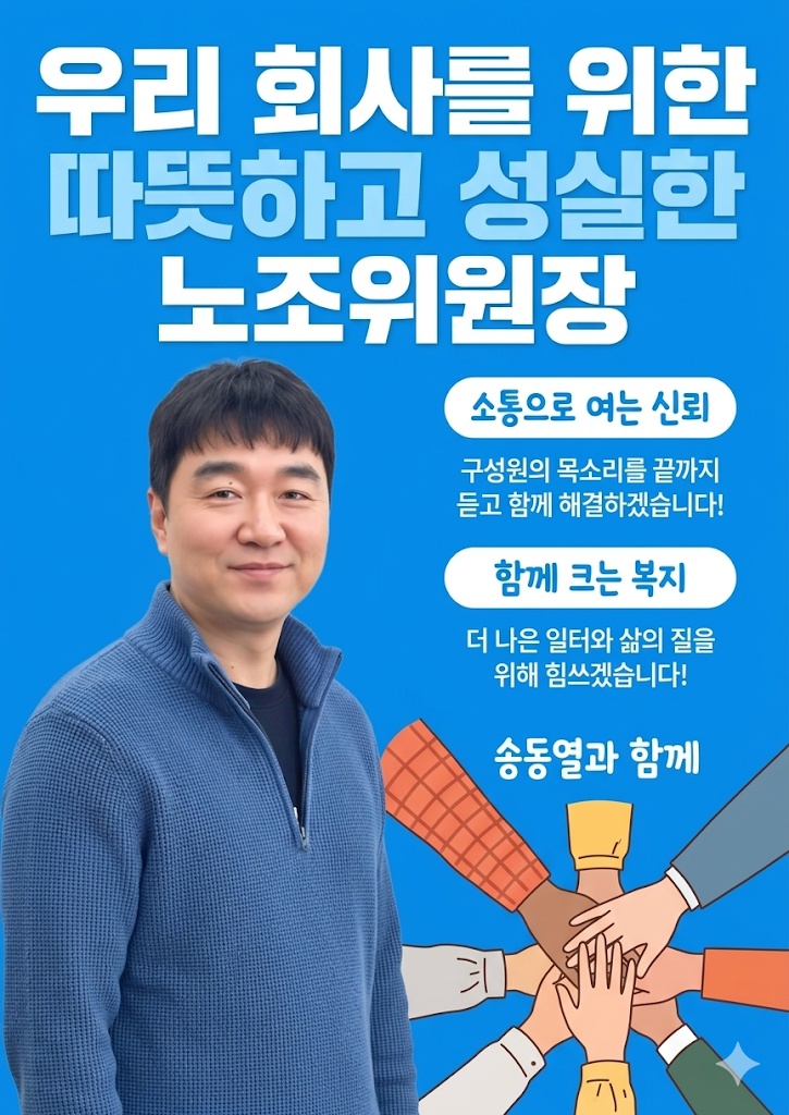 피에스앤마케팅 노조 위원장 소개 이미지
